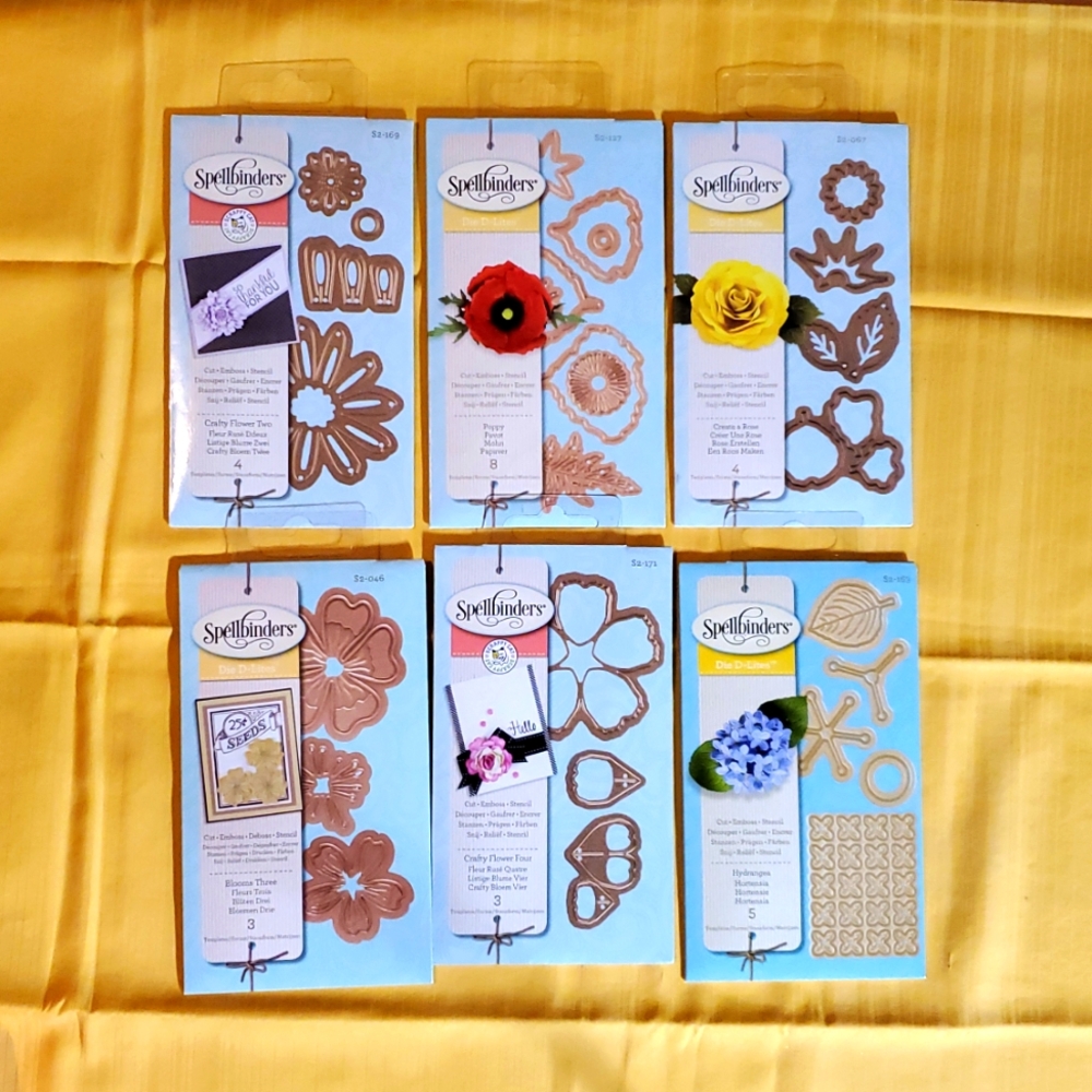 Lot Of 6 Floral Die Sets By Spellbinders.  Lot #16